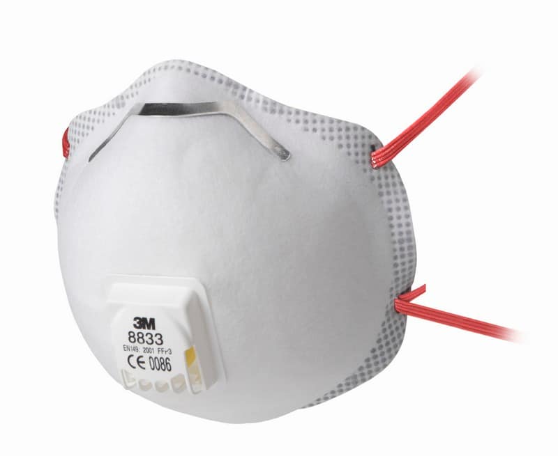 3M 8833 Comfort stofmasker FFP3 met ventiel